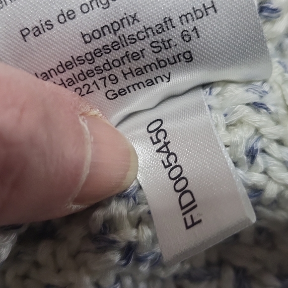 VENUS Blue White Boat Neck Open Weave Sweater - Picture 11 of 12